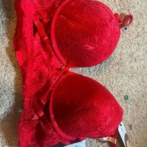 Elegant Red Lace Bra